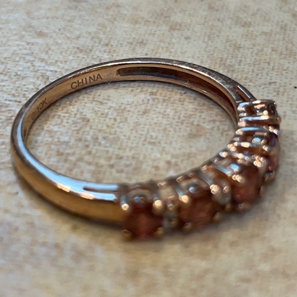 RUBELITE TOURMALINE 10k ROSE GOLD STACK RING EUC 7 - Picture 8 of 10